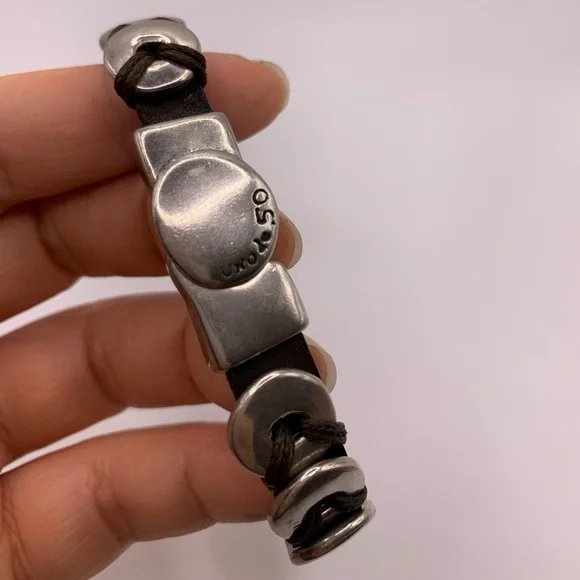 UNO De 50 silver plate leather bracelet - Picture 5 of 7